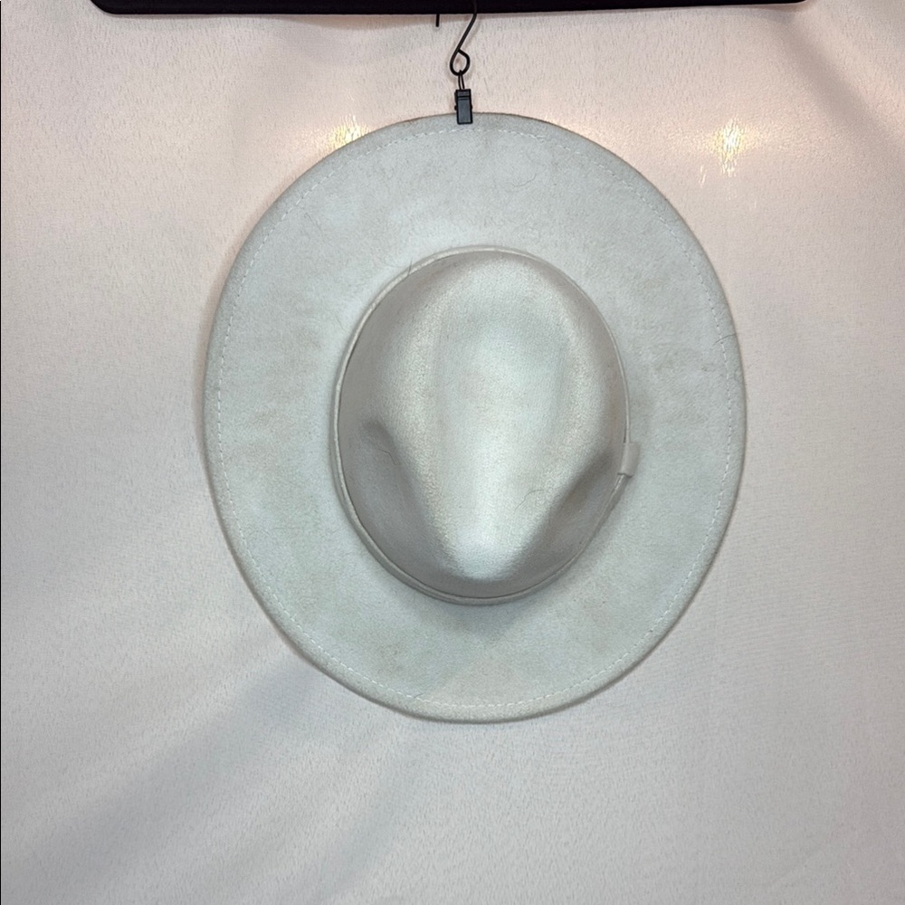 White Wide-Brimmed Hat Minimalist Design